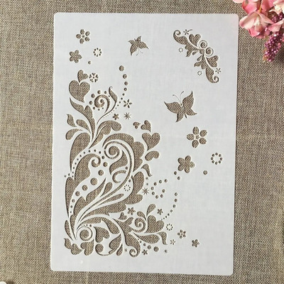 A4 29 cm Vintage franču vārdi Garland DIY slāņošanas trafareti sienu gleznojums albums Krāsošana reljefs albums dekoratīvā veidne