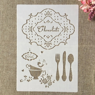 A4 29 cm Vintage franču vārdi Garland DIY slāņošanas trafareti sienu gleznojums albums Krāsošana reljefs albums dekoratīvā veidne