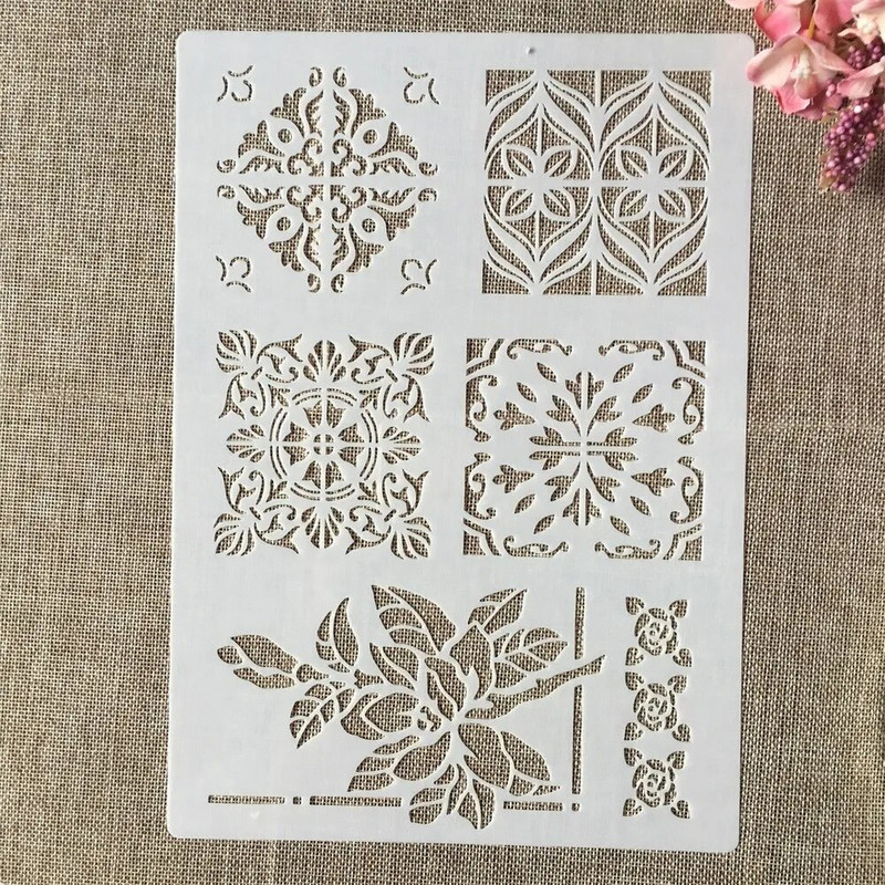 A4 29 cm Vintage franču vārdi Garland DIY slāņošanas trafareti sienu gleznojums albums Krāsošana reljefs albums dekoratīvā veidne