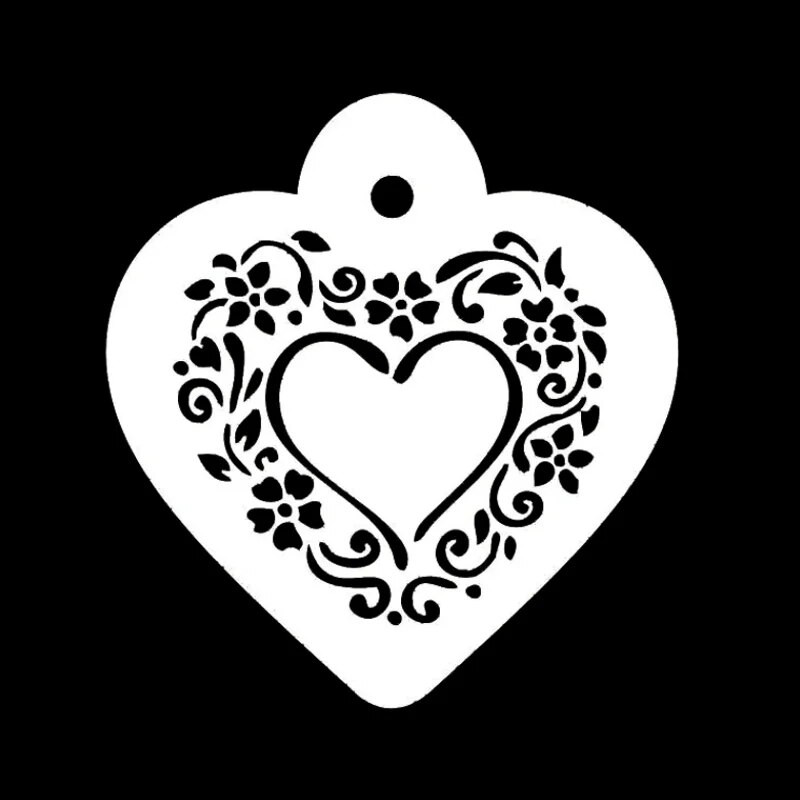 Sirds formas augu ziedi, kafijas trafareti DIY sienu slāņu krāsošana, veidņu dekorēšana, albumu reljefa piederumi, atkārtoti lietojami