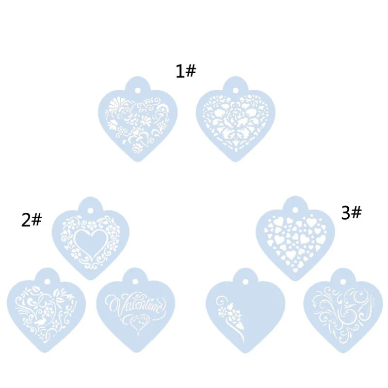 Sirds formas augu ziedi, kafijas trafareti DIY sienu slāņu krāsošana, veidņu dekorēšana, albumu reljefa piederumi, atkārtoti lietojami