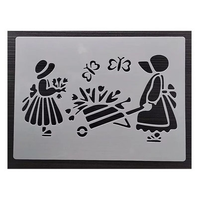 1 KOM 21*29 cm Lotus predložak DIY Šablone za slojeve Zidne slike Spomenar Bojanje Album za utiskivanje Predložak ukrasnih kartica