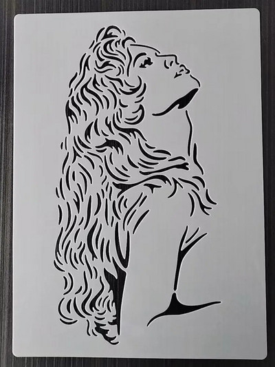 1 KOM 21*29 cm Lotus predložak DIY Šablone za slojeve Zidne slike Spomenar Bojanje Album za utiskivanje Predložak ukrasnih kartica