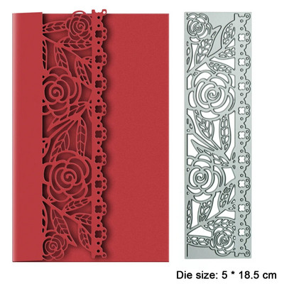 Lilled Ruuduline Muster Metallist Lõikevormid Scrapbooking Postkaardi kaaned Käsitöö Tee ise kaart Ääriste kaunistamine Noa šablooni valmistamine