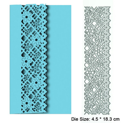 Lilled Ruuduline Muster Metallist Lõikevormid Scrapbooking Postkaardi kaaned Käsitöö Tee ise kaart Ääriste kaunistamine Noa šablooni valmistamine