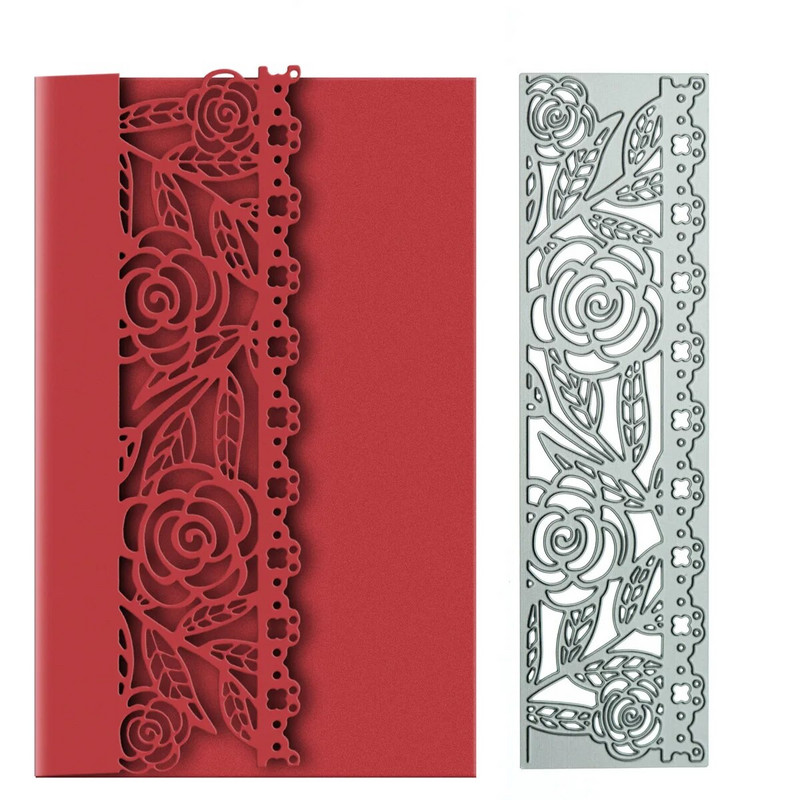 Lilled Ruuduline Muster Metallist Lõikevormid Scrapbooking Postkaardi kaaned Käsitöö Tee ise kaart Ääriste kaunistamine Noa šablooni valmistamine