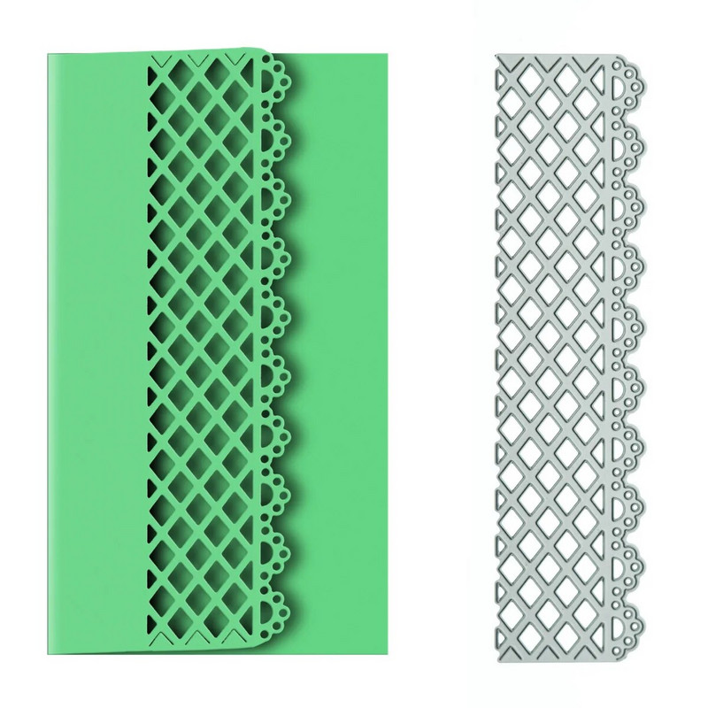 Lilled Ruuduline Muster Metallist Lõikevormid Scrapbooking Postkaardi kaaned Käsitöö Tee ise kaart Ääriste kaunistamine Noa šablooni valmistamine