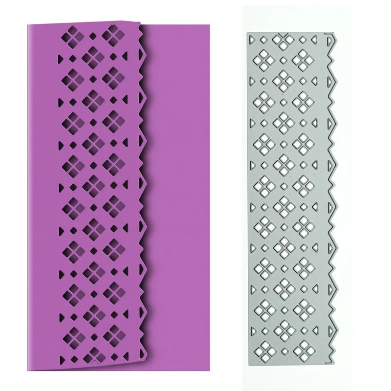 Lilled Ruuduline Muster Metallist Lõikevormid Scrapbooking Postkaardi kaaned Käsitöö Tee ise kaart Ääriste kaunistamine Noa šablooni valmistamine