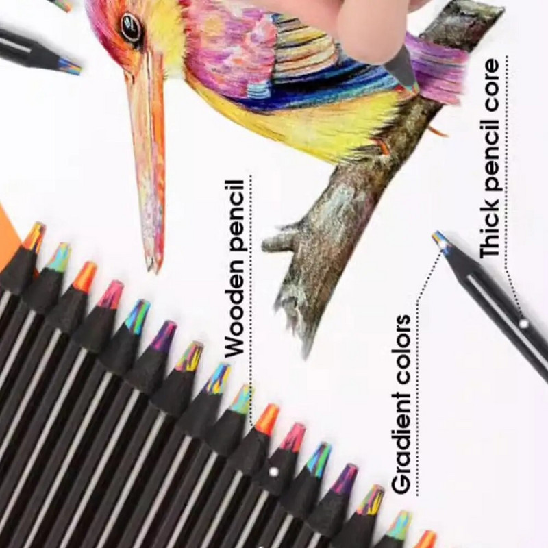 8gab Varavīksnes krāsainie zīmuļi Daudzkrāsains zīmulis krāsošanai Krāsošana Zīmējums Teksts Bērniem Dāvanas Dzimšanas Dienas Dāvanas