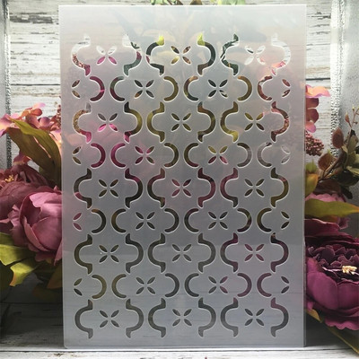 A4 29cm Geometry Frame Texture DIY Layering Stencils Wall Painting Scrapbook Coloring ανάγλυφο διακοσμητικό πρότυπο άλμπουμ