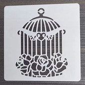 1BUC 13*13Cm Șablon cușcă de păsări Șabloane de straturi DIY Pictură pe perete Album de însemnări de colorat Album în relief Șablon de carte decorativă