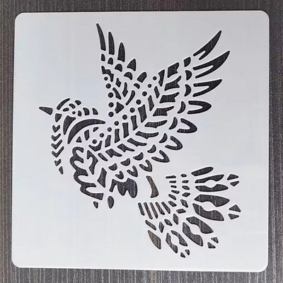 1BUC 13*13Cm Șablon cușcă de păsări Șabloane de straturi DIY Pictură pe perete Album de însemnări de colorat Album în relief Șablon de carte decorativă