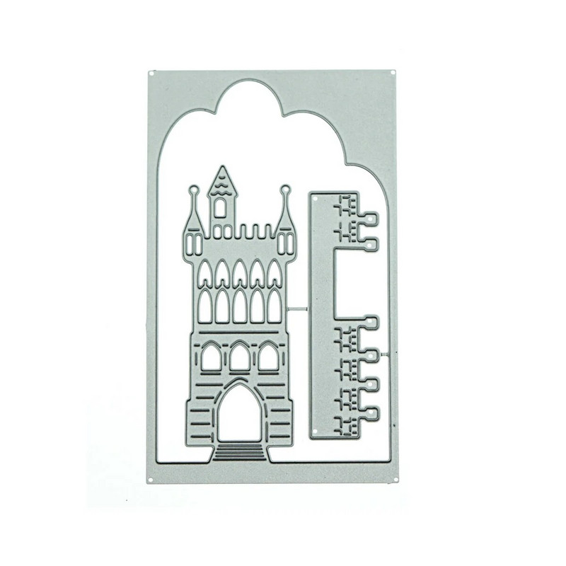 Κοπή μετάλλων μήτρες Scrapbooking Μεσαίωνα Κάλυμμα κάρτας κάστρου σε ευρωπαϊκό στιλ DIY 3D καρτ ποστάλ με στρώματα Έργο τέχνης Διακόσμηση