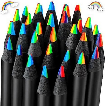 6-1 τεμ Παστέλ 7 χρωμάτων Ομόκεντρα ντεγκραντέ Μολύβια ουράνιο τόξο Χρωματιστά μολύβια για παιδιά Δώρο Kawaii Art Painting Drawing Χαρτικά