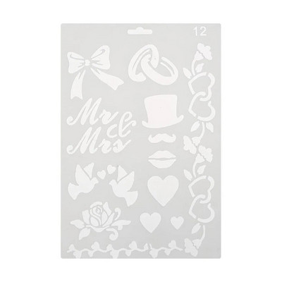 Πρότυπο σχεδίασης Πλαστικό στένσιλ χάρακα DIY Πίνακας ζωγραφικής Hollow Album Decor, No.9