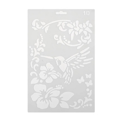 Πρότυπο σχεδίασης Πλαστικό στένσιλ χάρακα DIY Πίνακας ζωγραφικής Hollow Album Decor, No.9