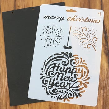 Πρότυπο στένσιλ ζωγραφικής Merry Christmas Hollow 1PC Κάρτες DIY Scrapbooking Χαρτί προμήθειες Χριστουγέννων