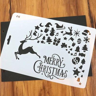 1PC Merry Christmas šuplje šablone za slikanje DIY Scrapbooking kartice Papirnati pribor za božićne zabave