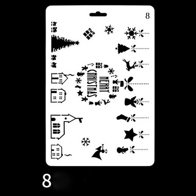 1 gab. Priecīgus Ziemassvētkus dobu gleznu trafareta veidne DIY Scrapbooking kartītes Papīrs Ziemassvētku ballīšu piederumi