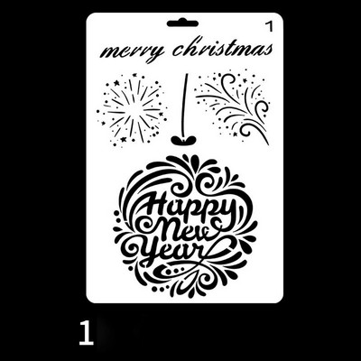 1 gab. Priecīgus Ziemassvētkus dobu gleznu trafareta veidne DIY Scrapbooking kartītes Papīrs Ziemassvētku ballīšu piederumi