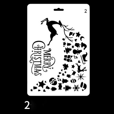 1 gab. Priecīgus Ziemassvētkus dobu gleznu trafareta veidne DIY Scrapbooking kartītes Papīrs Ziemassvētku ballīšu piederumi