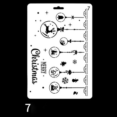 1 gab. Priecīgus Ziemassvētkus dobu gleznu trafareta veidne DIY Scrapbooking kartītes Papīrs Ziemassvētku ballīšu piederumi