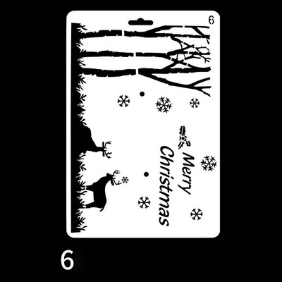 1 gab. Priecīgus Ziemassvētkus dobu gleznu trafareta veidne DIY Scrapbooking kartītes Papīrs Ziemassvētku ballīšu piederumi