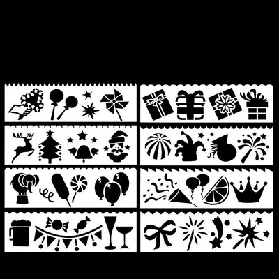 8 tk/pakk DIY kihistusšabloonid maalimine väljalõigete album värvimine reljeefalbumi dekoratiivmall