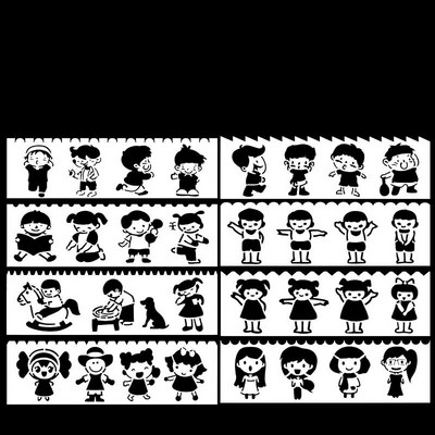 8 tk/pakk DIY kihistusšabloonid maalimine väljalõigete album värvimine reljeefalbumi dekoratiivmall