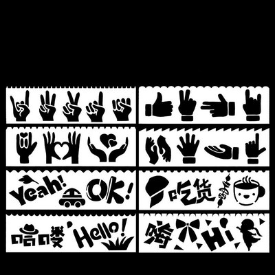 8 tk/pakk DIY kihistusšabloonid maalimine väljalõigete album värvimine reljeefalbumi dekoratiivmall