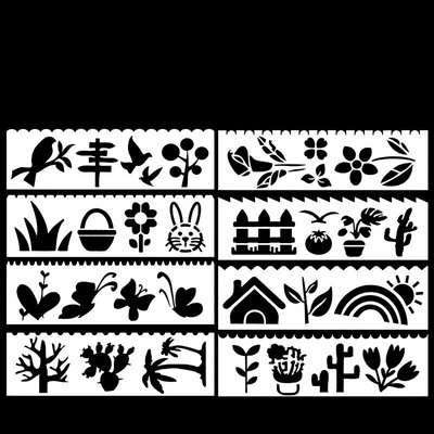 8 tk/pakk DIY kihistusšabloonid maalimine väljalõigete album värvimine reljeefalbumi dekoratiivmall