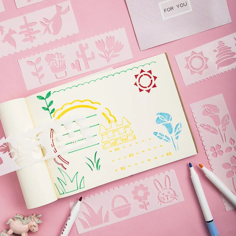 8 tk/pakk DIY kihistusšabloonid maalimine väljalõigete album värvimine reljeefalbumi dekoratiivmall