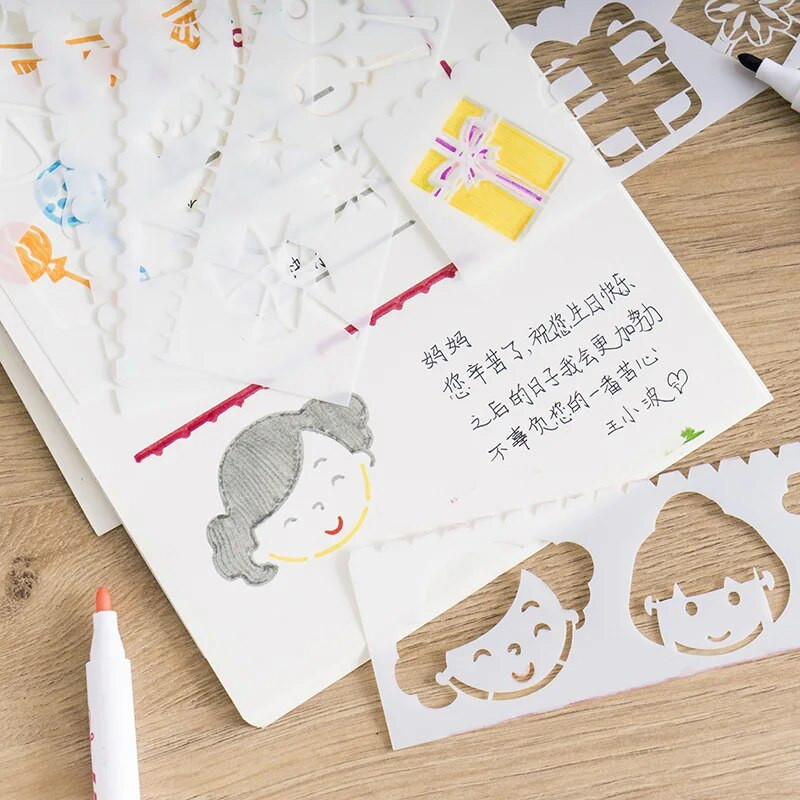 8 tk/pakk DIY kihistusšabloonid maalimine väljalõigete album värvimine reljeefalbumi dekoratiivmall