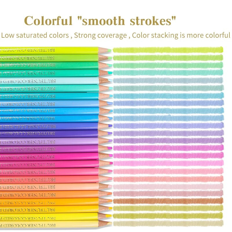 Brutfuner 12/24 Colors Oil Wood Metal Colored Pencils Ακουαρέλα Μολύβι Σκίτσο Σχέδιο Σετ Μολύβι για Ζωγραφική Είδη τέχνης