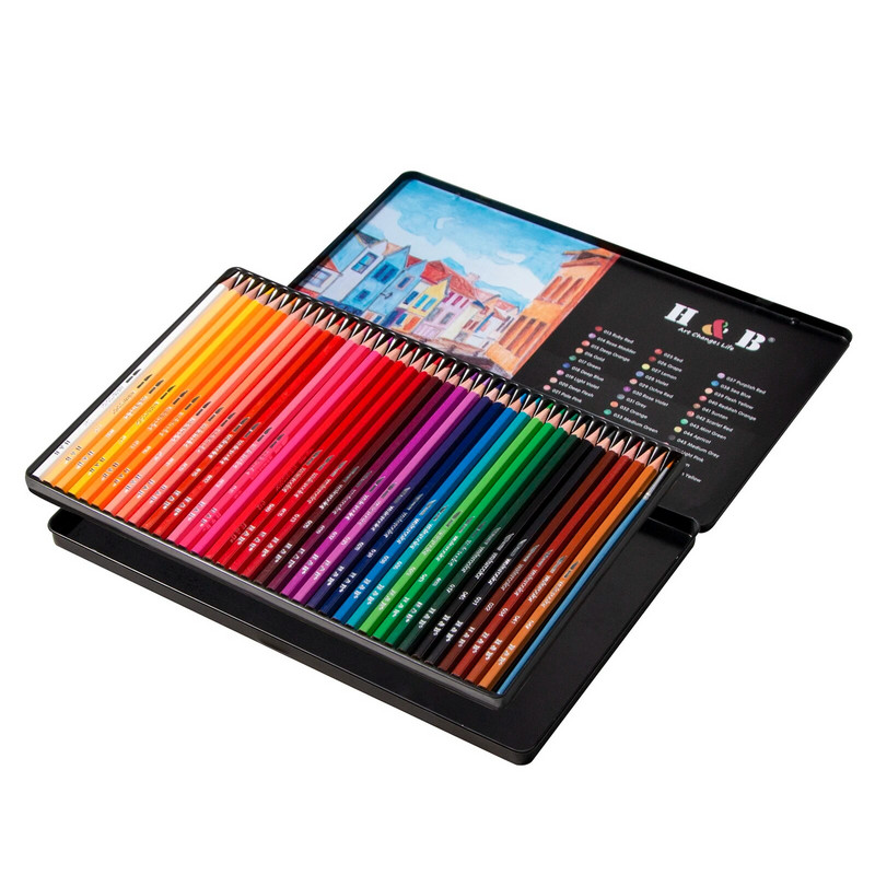 H&B mākslas piederumi augstas kvalitātes profesionāliem māksliniekiem, 36 gab., mīksta kodola ceļojumu apaļie akvareļu zīmuļi