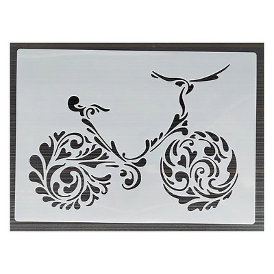 Πρότυπο δημιουργικού ποδηλάτου 21*29 εκατοστών DIY Στένσιλ στρώσεων Ζωγραφική τοίχου Λεύκωμα χρωματισμού Ανάγλυφο άλμπουμ Πρότυπο διακοσμητικής κάρτας