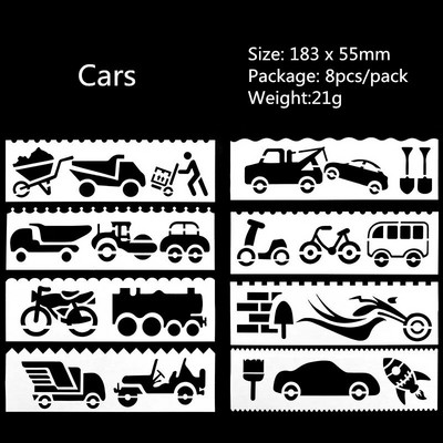 8 tk/pakk Uudne mallijoonlaud Armas multifunktsionaalne õõnesjoonistusjoon lastele, kingituseks õpilastele mõeldud kirjatarbed, koolitarbed