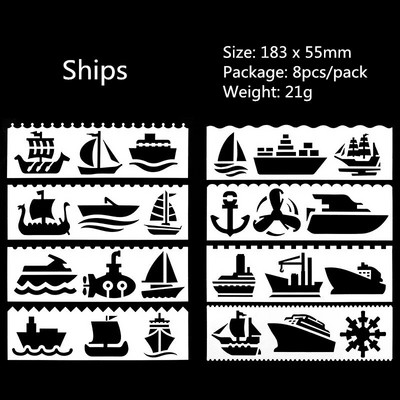 8 tk/pakk Uudne mallijoonlaud Armas multifunktsionaalne õõnesjoonistusjoon lastele, kingituseks õpilastele mõeldud kirjatarbed, koolitarbed