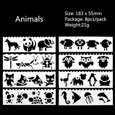 8 tk/pakk Uudne mallijoonlaud Armas multifunktsionaalne õõnesjoonistusjoon lastele, kingituseks õpilastele mõeldud kirjatarbed, koolitarbed