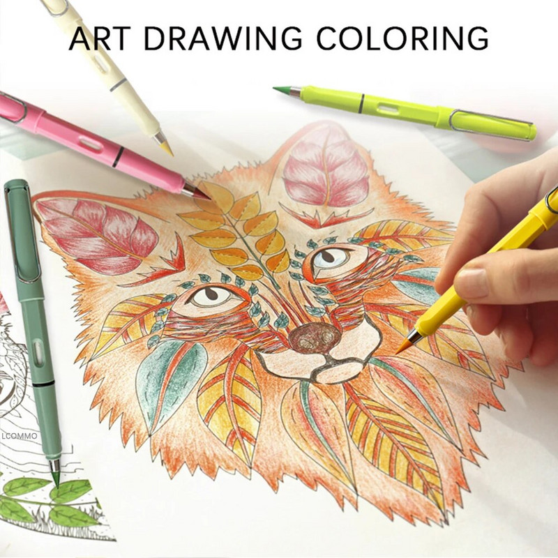 Jauni 12 krāsu māksla, gleznošanas zīmuļi, neierobežots rakstīšanas skaits, mūžīgais zīmulis, izdzēšams krāsains pildspalva bez tintes pildspalva bērniem Kawaii kancelejas preces