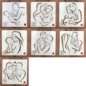 15 cm Motinos dienos piešimo trafaretas „Pasidaryk pats“ Sluoksniavimo trafaretai Sienų tapyba Iškarpų albumo spalvinimas Reljefinis albumas Dekoratyvinis šablonas