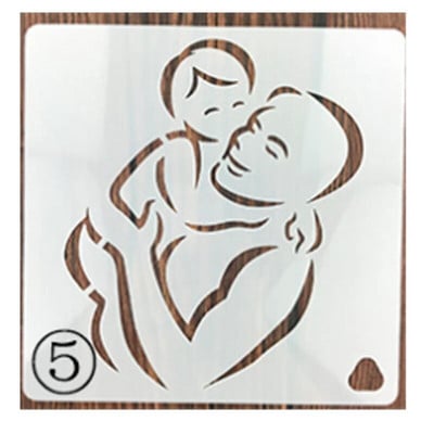 15 cm Motinos dienos piešimo trafaretas „Pasidaryk pats“ Sluoksniavimo trafaretai Sienų tapyba Iškarpų albumo spalvinimas Reljefinis albumas Dekoratyvinis šablonas