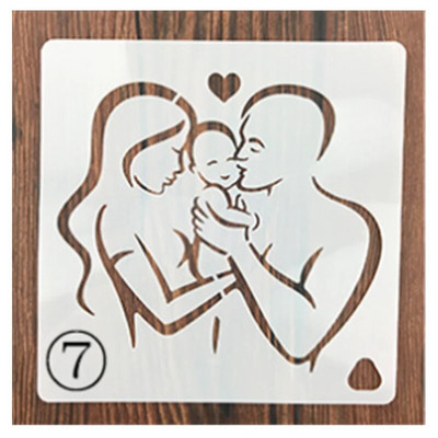 15 cm Motinos dienos piešimo trafaretas „Pasidaryk pats“ Sluoksniavimo trafaretai Sienų tapyba Iškarpų albumo spalvinimas Reljefinis albumas Dekoratyvinis šablonas