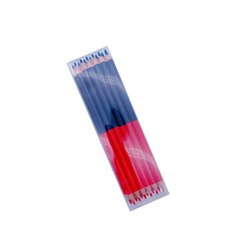 12 τμχ/κιβώτιο Διχρωμα μολύβια για ξυλουργική Κόκκινο μπλε σχέδιο/σήμανση Μολύβι Ξύλινο κοχύλι Στρογγυλό μολύβι Ξυλουργικά Προμήθειες