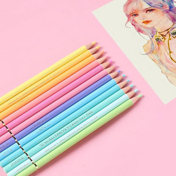 Επαγγελματικά μολύβια 12 τμχ Macaron ζωντανά χρωματιστά μη τοξικά παστέλ χρωματισμός σκίτσο Σχέδιο για σχολικά παιδιά Δώρα προμήθειες τέχνης