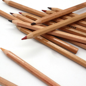 Професионален комплект меки пастелни моливи от 12 бр. Дървесен цвят на кожата Пастелен въглен Молив за рисуване на скици на художника