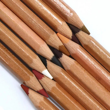 Професионален комплект меки пастелни моливи от 12 бр. Дървесен цвят на кожата Пастелен въглен Молив за рисуване на скици на художника