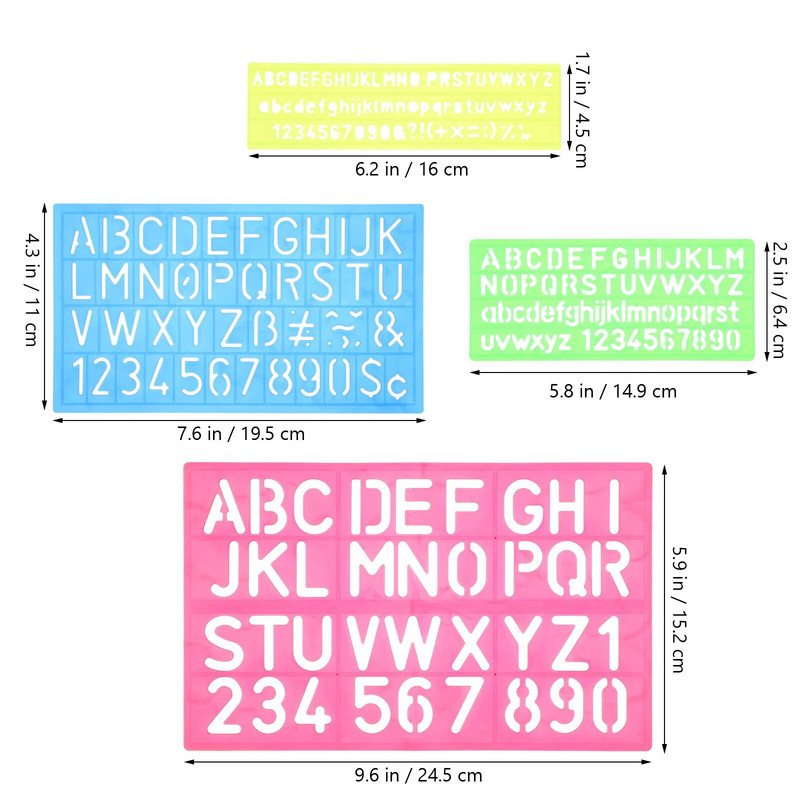 Trafareti Burtu Trafaretu Skaits Izsmidzināmā Alfabēta Drukāšana Plastmasas Veidnes Amatniecība Izmantot Diy Atkārtoti lietojamas Smalkas ikdienas rotaļlietas Mazgājamas