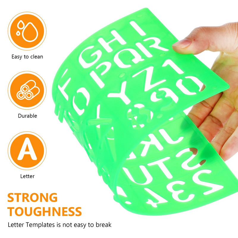 Trafareti Burtu Trafaretu Skaits Izsmidzināmā Alfabēta Drukāšana Plastmasas Veidnes Amatniecība Izmantot Diy Atkārtoti lietojamas Smalkas ikdienas rotaļlietas Mazgājamas