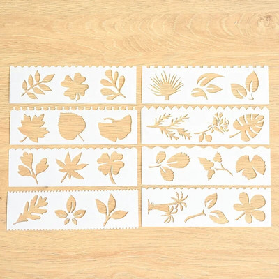 8PCS Taisnstūra dobi trafareti ar rokām apgleznošanas veidne bērniem DIY skrāpējumu krāsošana zīmogu krāsošanas veidne skolas piederumi